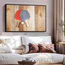 ElephantStock Ping Pong Wall Art - Horizontal Framed Canvas - 1-Piece Living Room Wall Decor - Photography Canvas Print - Brown and Red Decor for Wall - 37" X 25" by CozyNest Decor