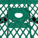 Global Industrial 8’L Rectangular Picnic Table, Expanded Metal, Green Thermoplastic Coating, Attached Benches, 1-1/2” Umbrella Pole Hole, Outdoor-Rated, 1000 lb Capacity, 96” x 30” Tabletop by GreenHaven Gardens
