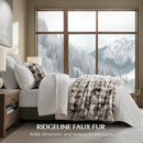 EVERGRACE Ultra Soft Luxury Fluffy Ridgeline Faux Rabbit Fur Throw Blanket, Thick Warm Bubble Throw for Bed, Cozy Plush Reversible Blankets for Couch, Chair, Sofa, Light Grey, 50x60 Inches, 870 GSM by CozyNest Decor