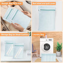4 Piece Blue Small, Durable Organic Cotton Mesh Laundry Bag with Strong Zipper and Breathable Mesh, Delicate Laundry Bag for Underwear, Clothes, Pants and Socks by TinyTreasures Baby Boutique
