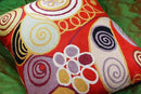 Hilma Al Klint Red Pillow Cover Modern Red Pillowcase Abstract Chair Cushion Accent Throw Pillowsham Mid Century Chair Cushions Hand Embroidered Wool Size 18x18 by CozyNest Decor