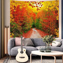 AMM Autumn Forest Tapestry Nature Fall Tree Thanksgiving Tapestry for Bedroom Aesthetic Autumn Path Yellow Red Fallen Leaves Landscape Tapestries Wall Hanging for Living Room Dorm 80 x 60 Inch by CozyNest Decor