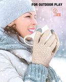 Geyoga 2 Pairs Women's Winter Touch Screen Gloves Soft Warm Fleece Lined Knit Elastic Cuff Winter Texting Gloves by TinyTreasures Baby Boutique