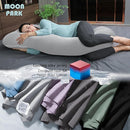 MOON PARK Pregnancy Pillows for Sleeping - U Shaped Full Body Maternity Pillow with Removable Cover - Support for Back, Legs, Belly, HIPS - 57 Inch - Light Grey - Cooling Cover by TinyTreasures Baby Boutique