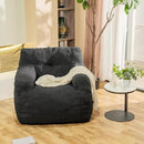 Bean Bag Chair, Bean Bag Chair for Adults, Fluffy and Comfy Bean Bag with Filler, Bean Bag Sofa Chair for Reading, Gaming, Stuffed High-Density Foam, Grey by CozyNest Decor