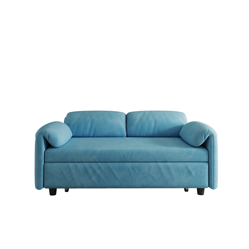 54 "velvet blue sofa sofa bed dual purpose living room retractable bed
