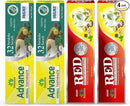 Jagat Devsutra Advanced Toothpaste & Red Toothpaste | Doctor Recommended Ayurvedic, Organic & Herbal | 100% Natural Teeth Whitening, No Fluoride & Artificial Colors, Gum Cure, Vegan - Pack of 4 by CozyNest Decor