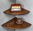 Corner Shelves, Floating Corner Shelf, Set of 2 16inch Solid Oak Wood Corner Wall Shelves, Round End with Wire Hole for Small Plant for Bedroom Kitchen, Living Room by CozyNest Decor