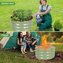 Galvanized Round Raised Garden Bed Outdoor-2Pack Raised Beds for Gardening| Metal Planter Box 2x2x1FT, Green by GreenHaven Gardens