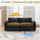 URRED Modular Sectional Sofa Comfy Cloud Couch, Modern Chenille Sofa Sleeper Deep Seat Couches with Ottoman/Pillows for Living Room (Black, 82.6'') by CozyNest Decor