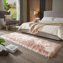 AMTOVO Faux Fur Rug, Pink Ultra Soft Fluffy Shag Sheepskin Rug, 2 x 6 ft Runner Area Rugs for Bedroom Sofa Throw Cushion Room Decor, Rectangle by CozyNest Decor