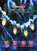 C7 LED Lights Warm White Christmas Lights Outdoor, 100FT C7 Christmas String Lights with 100 Plastic Bulbs, Traditional Hanging Holiday Lights for Christmas Tree Patio Fence Roofline Xmas Decorations by GreenHaven Gardens