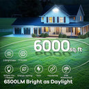 OREiN 6500LM/42W Flood Lights Outdoor, 180°/75FT Motion Sensor Outdoor Lights 4 Modes Dimmable Dusk to Dawn Floodlights IP65 Waterproof for 6000SQ.FT Area for Big Patio, Driveway, Black (Hardwired) by GreenHaven Gardens
