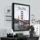 20x28 Picture Frame Set of 3 - Black Woodgrain, Solid Wood Gallery Poster Frame - Wall Hanging by CozyNest Decor