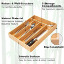 Silverware Organizer Kitchen Drawer Organizer Utensil Organizer Bamboo Silverware Holder Cutlery Organizer in Drawer Flatware Organizer Tray(5 slots, Natural by CozyNest Decor