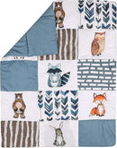 PINNKKU 3-Piece Crib Bedding Set for Boys, Includes Crib Skirt, Blanket, Sheet, Woodland Animals, Standard Size by TinyTreasures Baby Boutique