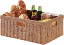 OIAHOMY Wicker Basket, Paper Shelf Basket with Built-in Handles, Rectangular Wicker Storage Bin for Pantry, Shelves, 1 Pack-Yellow by GreenHaven Gardens