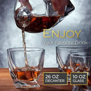 Whiskey Decanter Set for Men with 4 Drinking Glasses for Cognac, Bourbon, Rum, Scotch, Liquor Crystal Clear Decanter Sets House Warming Gifts New Home Whiskey Gifts for Men Dad Him by CozyNest Decor