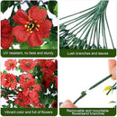 INSPRING Artificial Faux Outdoor Outside Flowers Plants, 2 PCS Fake Silk UV Resistant Look Real Red Daisy Trailing Vines for Front Door Porch Planter Urn Patio Balcony Decoration by CozyNest Decor