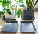 Square Plant Saucer 18 Inch 2 Pack, Large Plant Trays for Pots Heavy Duty Gray Plastic Plant Saucers for Indoors Outdoors, Flower Pot Plant Drip Trays No Holes Plant Lover Gardening Gifts by GreenHaven Gardens