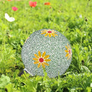 Gazing Ball 8 Inch Flower Glass Mosaic Garden Globe Outdoor Gazing Globe Yard Ornament for Garden Yard Home Lawn Outdoor Decoration Gift for Women (Not Solar Powered) by CozyNest Decor