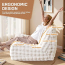 Modern Bean Bag Chair, Large Bean Bag Couch for Adults with Memory Foam Filled, Soft Faux Bunny Fur Lazy Chair for Living Room Bedroom Dorm Apartment, No Assembly Required, White by TinyTreasures Baby Boutique