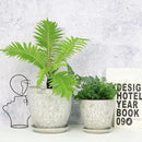 8 Inch + 6 Inch Retro Ceramic Planter Set of 2 with Drainage Hole and Saucer for Multiple Plants, Indoor-Outdoor Garden Pots for Succulent, Orchid, and Flower (Retro White) by CozyNest Decor