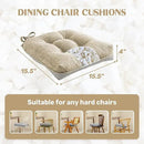 puredown® Chair Cushions for Dining Chairs, Tufted Memory Foam Chair Pads with Non-Slip Backing, Kitchen Seat Cushions with Ties, Washable Seat Pad Set of 4, 15.5" x 15.5" x 4", Khaki by CozyNest Decor