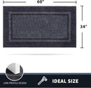 PURRUGS Dirt Trapping Door Mat 34" x 60", Non-Slip/Skid Machine Washable Entryway Rug, Shoes Scraper, Area Rug, Super Absorbent Welcome Mat for Muddy Wet Shoes and Paws, Bluish Grey & Charcoal by CozyNest Decor