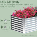 2PCS 8x4x1FT Galvanized Raised Garden Bed,Planter Raised Beds-Metal Garden Box,Large Plant for Outdoor Planting, Vegetables Bed,Flower,Herb-Sliver by GreenHaven Gardens
