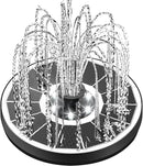 Solar Fountain Glass Panel with 2200 mah Battery, 3.5W Floating Solar Water Fountain with 4 Fixed Rods, Solar Fountain Pump for Bird Bath, Garden, Pond, Pool, Outdoor-White Lights by GreenHaven Gardens