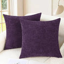 CaliTime Throw Pillow Covers Decorative 20 X 20 Inches Pack of 2 Cozy Chenille Cushion Cases for Couch Sofa Bed Living Room Home Plum Purple by CozyNest Decor