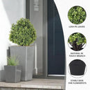 THE BLOOM TIMES 2ft Faux Boxwood Plants Outdoor Set of 2, Topiary Balls Artificial Outside Trees, 24" UV Resistant Fake Greenery Bushes & Shrubs for Front Porch Planter by GreenHaven Gardens