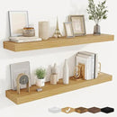 fuqing Floating Shelves for Wall, Bathroom Shelf Wall Mounted for Storage, Shelves with Invisible Bracket for Bedroom, Kitchen, Living Room, Farmhouse Small Book Shelf, 40 Inch Set of 2, Oak by CozyNest Decor