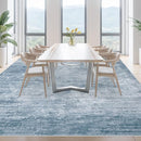 Area Rugs 9x12 Living Room: Washable Rug Modern Abstract Large Rugs Soft Non Slip Neutral Rug Stain Resistant Indoor Carpet for Bedroom Kitchen Dining Room Table Nursery Home Office Rugs(Blue,9'x12') by TinyTreasures Baby Boutique