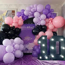 Purple Pink Black Balloons 12 Inch Pastel Pink Purple Black Latex Helium Balloon Purple Metallic Party Balloons for Girls Cartoon Anime Birthday Baby Shower Halloween Party Decorations by CozyNest Decor
