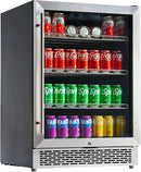 Albott Beverage Refrigerator-24 In fridge with Glass Door, Adjustable Shelves and LED Touch Panel, Under Counter Design for Wine Beer, Built-In or Freestanding Use, 34-64℉ by CozyNest Decor