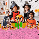 2 Pcs Halloween Tablecloth - Plastic Halloweens Spider Webs Table Cloth, Pink Disposable Rectangle Spiderweb Table Cover for Halloween Party Decorations Supplies Favors Tables Decor, 108 x 54 Inch by CozyNest Decor
