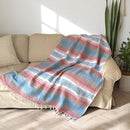 Traditional Handwoven Mexican Blanket, Large Falsa Serape - Soft & Durable - Vibrant Beach, Picnic, Yoga & Camping Mat - Lightweight Boho Throw 70"x50" (Bubblegum) by CozyNest Decor