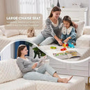 Hobestluk 96“ Modular Sectional Sofa Couches L-Shape Couch 3 Seat Modular Sofa Memory Foam Sectional Couches for Living Room, Cloud Couch with Oversized Chaise (White, Checked (Right Facing Chaise)) by CozyNest Decor