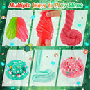LAWOHO 6 Packs Red & Green Slime for Kids- Clear, Butter, Cloud Slime Making Kit with Glow in The Dark Add-ins & Charms, Slimes Kit for Boys & Girls Party Favors, Birthday Halloween Christmas Easter by TinyTreasures Baby Boutique
