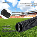 Pond Tubing 3/4” × 20ft- Black Corrugated Flexible PVC Hose, Kinkproof & Strong for Garden Ponds, Waterfall Sump Pump Pond Hose by GreenHaven Gardens