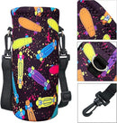 Neoprene Water Bottle Carrier Bag with Adjustable Shoulder Strap for Men Women Walking Hiking,Portable Insulated Holder Case for Stainless Steel/Glass/Plastic Bottles by TinyTreasures Baby Boutique