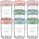 KeaBabies 4pk 8oz & 4pk 4oz Glass Baby Food Containers with Lids - Leak-Proof,Microwavable Small Glass Jars,Baby Purees & Toddler Snack Storage Containers,BPA-Free,Dishwasher & Freezer Safe(Musk Dusk) by TinyTreasures Baby Boutique