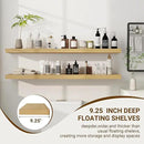 48 Inch Floating Shelves, 3D Textured Wood Grain, 48"x9.25"x1.5" Inch Deep Floating Shelves for Wall, Wooden Shelves for Bathroom, Bedroom, Living Room, Natural by CozyNest Decor