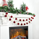 TBD Decor 2pk Red Pom Pom Garland 13FT Large Felt Ball Garland Christmas Decoration for Mantle,Indoor Holiday Wedding Birthday Party Supplies (Red&White,4cm) by CozyNest Decor