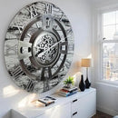 The Gears Clock Real Moving Gear Wall Clock England Line (Grey & White, 36 inches (90 cm)) by CozyNest Decor