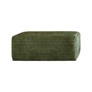 Green Plush Corduroy Sofa Ottoman