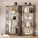 IRONCK Bookshelves and Bookcases, 31.5in Wide Shelf 5-Tier Ladder Shelf 110lbs/shelf Vintage Industrial Style Bookcase for Bedroom Living Room Home, Vintage Brown by CozyNest Decor