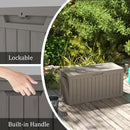 75 Gallon Double-Wall Resin Deck Box - Lockable Waterproof Outdoor Storage Box, 515lbs Capacity & Doubles as Seating for Patio Furniture - Garden Tools, Pool Accessories (Brown) by CozyNest Decor